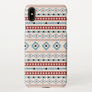 Aztec Blue Red Black Cream Mixed Motifs Muster iPhone Hülle