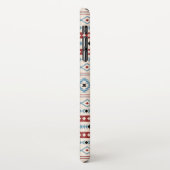 Aztec Blue Red Black Cream Mixed Motifs Muster iPhone Hülle (Linke Seite)