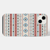 Aztec Blue Red Black Cream Mixed Motifs Muster iPhone Hülle (Rückseite (Horizontal))