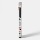 Aztec Blue Red Black Cream Mixed Motifs Muster iPhone Hülle (Linke Seite)
