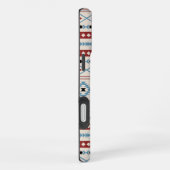 Aztec Blue Red Black Cream Mixed Motifs Muster iPhone Hülle (Rechte Seite)