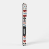 Aztec Blue Red Black Cream Mixed Motifs Muster iPhone Hülle (Rechte Seite)