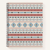 Aztec Blue Red Black Cream Mixed Motifs Muster Notizblock (Vorderseite)