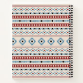Aztec Blue Red Black Cream Mixed Motifs Muster Notizblock (Rückseite)