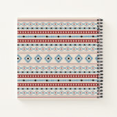 Aztec Blue Red Black Cream Mixed Motifs Muster Notizblock (Rückseite)
