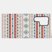 Aztec Blue Red Black Cream Mixed Motifs Muster Samsung Galaxy Hülle (Rückseite (Horizontal))