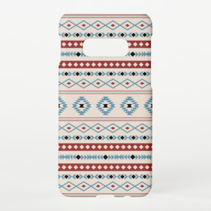 Aztec Blue Red Black Cream Mixed Motifs Muster Samsung Galaxy S10E Hülle