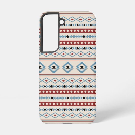 Aztec Blue Red Black Cream Mixed Motifs Muster Samsung Galaxy Hülle (Rückseite)