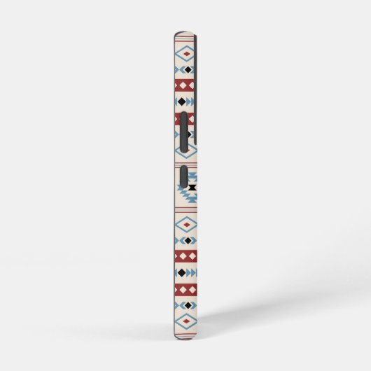 Aztec Blue Red Black Cream Mixed Motifs Muster Samsung Galaxy Hülle (Rechte Seite)