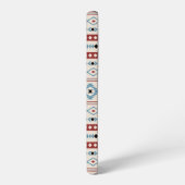 Aztec Blue Red Black Cream Mixed Motifs Muster Samsung Galaxy Hülle (Linke Seite)