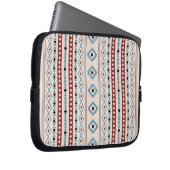 Aztec Blue Red Black Cream Mixed Motifs V Muster Laptopschutzhülle (Vorne Rechts)