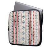 Aztec Blue Red Black Cream Mixed Motifs V Muster Laptopschutzhülle (Vorderseite Links)