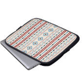 Aztec Blue Red Black Cream Mixed Motifs V Muster Laptopschutzhülle (Vorne Knopf)