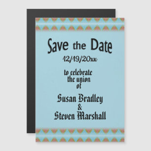 Aztec Blue Save the Date Magneteinladung