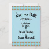 Aztec Blue Save the Date Magneteinladung (Vorderseite)