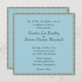 Aztec Blue Wedding Einladung (Vorne/Hinten)