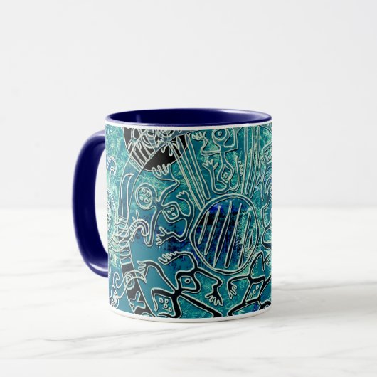 Aztec Blues Combo Tasse (Vorderseite Links)