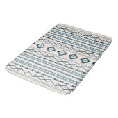 Aztec Blues Cream Mixed Motifs / Muster Bath Mat Badematte (Schrägansicht)