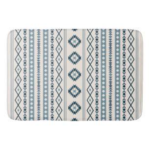 Aztec Blues Cream Mixed Motifs / Muster Bath Mat Badematte