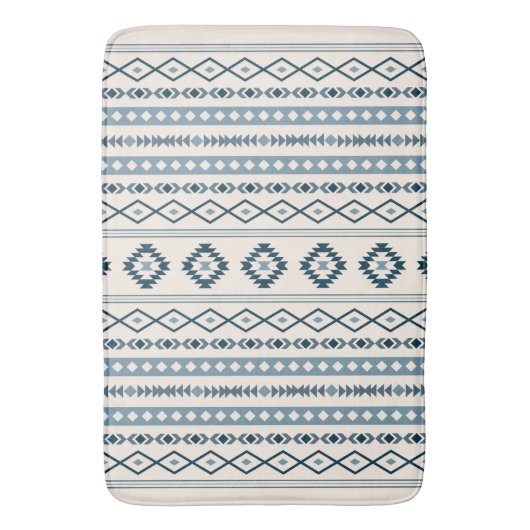 Aztec Blues Cream Mixed Motifs / Muster Bath Mat Badematte (Vorderseite Vertikal)