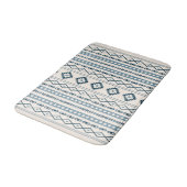 Aztec Blues Cream Mixed Motifs / Muster Bath Mat Badematte (Schrägansicht)