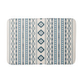 Aztec Blues Cream Mixed Motifs / Muster Bath Mat Badematte (Vorderseite)