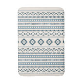 Aztec Blues Cream Mixed Motifs / Muster Bath Mat Badematte (Vorderseite Vertikal)