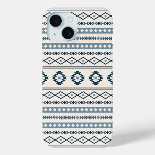 Aztec Blues Cream Mixed Motifs Muster Case-Mate iPhone Hülle (Rückseite)