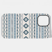 Aztec-Blues-Cream-Mixed-Motifs-Pattern-Case-Mate-i iPhone Hülle (Rückseite (Horizontal))