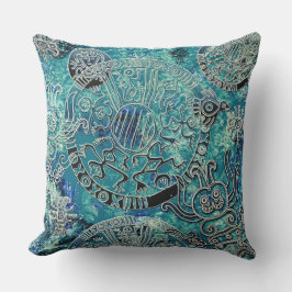 Aztec Blues Outdoor Throw Kissen 20" x 20"