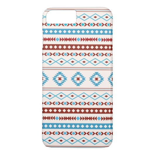 Aztec Blues Red Cream Mixed Motifs Muster Case-Mate iPhone Hülle (Rückseite)