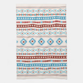 Aztec Blues Red Cream Mixed Motifs Muster Geschirrtuch (Vertikal)