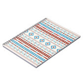 Aztec Blues Red Cream Mixed Motifs Muster Notizblock (Linke Seite)