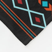 Aztec Blues Reds Black Mixed Motifs (H-Muster) Fleecedecke (Ecke)