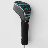 Aztec Blues Reds Black Mixed Motifs Muster Golf Headcover (angewinkelt)