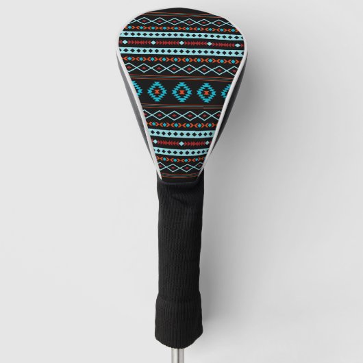 Aztec Blues Reds Black Mixed Motifs Muster Golf Headcover (Vorderseite)