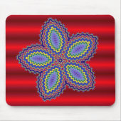 Aztec-Blume mit lebendigem rotem Hintergrund Mousepad (Vorne)