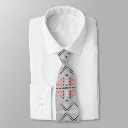 Aztec Boho #113 Gray Neck Tie Krawatte (Gebunden)