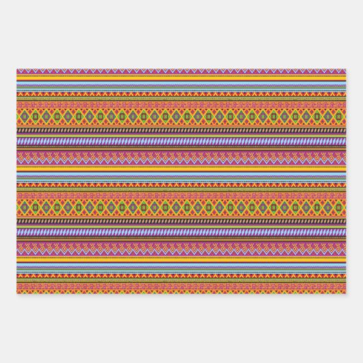 Aztec Boho Geometrie Geschenkpapier Set (Vorderseite 2)