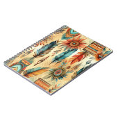 Aztec Boho Tribal Blue Feathers Notizblock (Linke Seite)