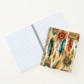 Aztec Boho Tribal Blue Feathers Notizblock (Innenseite)