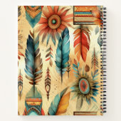Aztec Boho Tribal Blue Feathers Notizblock (Rückseite)
