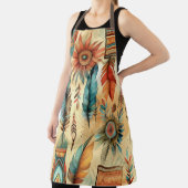 Aztec Boho Tribal Blue Feathers Schürze (InSitu)