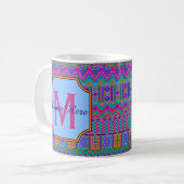 Aztec Bright Tribal Monogram Office Zuhause oder G Kaffeetasse (Vorderseite Links)