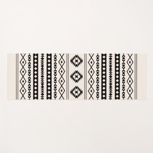 Aztec Brown auf Cream Mixed Motifs-Muster Yogamatte (Vorderseite (Horizontal))