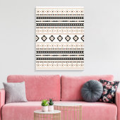 Aztec Brown Black Cream Mixed Motifs Muster Canva Leinwanddruck (Insitu (Wohnzimmer))