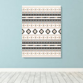Aztec Brown Black Cream Mixed Motifs Muster Canva Leinwanddruck (Insitu (Holzboden))