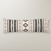 Aztec Brown Black Cream Mixed Motifs Muster Fleec Seitenschläferkissen (Vorderseite)