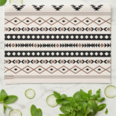 Aztec Brown Black Cream Mixed Motifs Muster Geschirrtuch (Gefaltet)