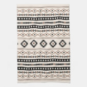 Aztec Brown Black Cream Mixed Motifs Muster Geschirrtuch (Vertikal)